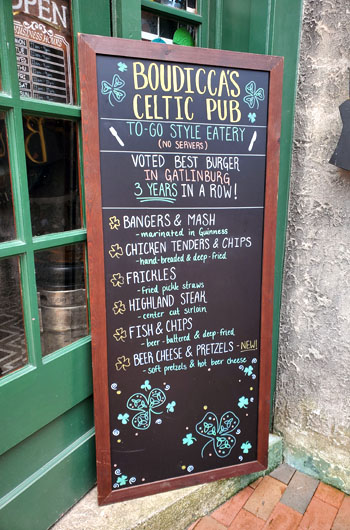 Boudicca’s Celtic Pub at The Village Shops Gatlinburg