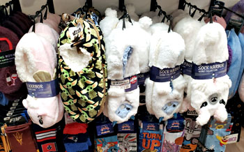 Cozy winter socks and slippers at The Village Shops